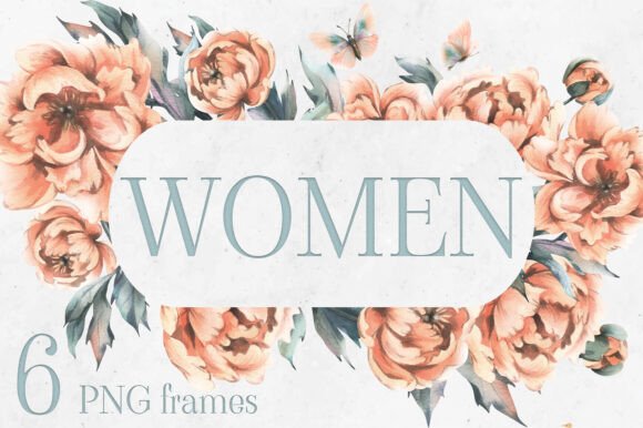 Elegant Peonies Watercolor Frames Templates for Designers