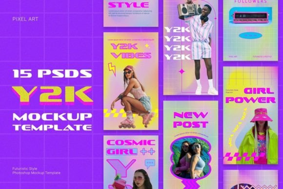 Mastering Y2K Visuals: 15 Mockup Templates for Modern Brands