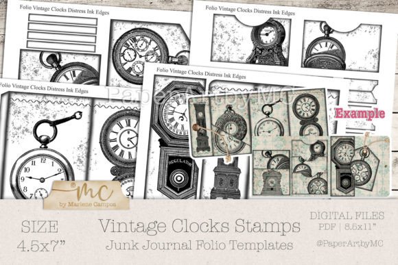 Timeless Junk Journal Folio Templates: Clocks Edition
