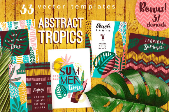 Unleashing Creativity with Abstract Tropics 33 Vector Templates